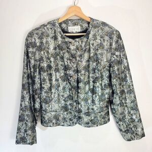 Vintage Cimone Metallic Silver Floral Jacket
